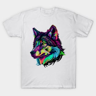 Colorful Vibrant Wild Wolf T-Shirt